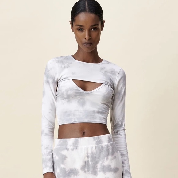 Zara TIE-DYE cropped top and arm-warmer - Picture 3 of 4